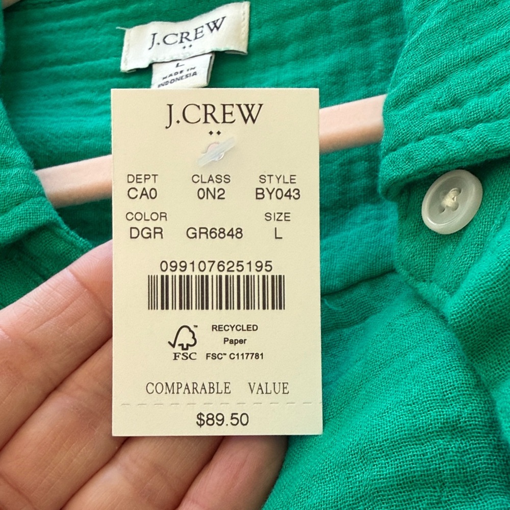 NWT J. Crew Double Gauze Button-up Shirt - Picture 6 of 7